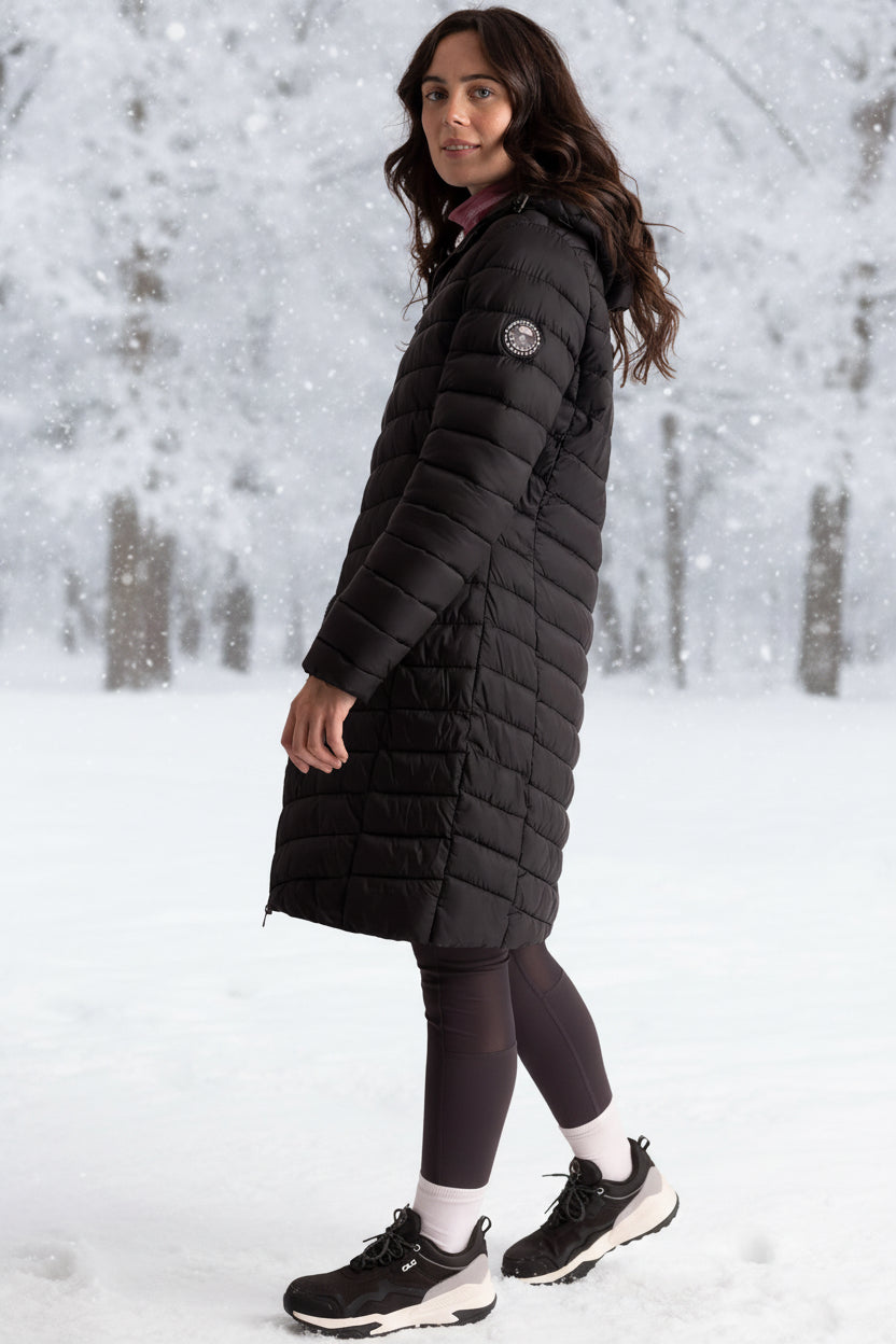 Women'S Jacket Dorro - COLDHEAT Technology, Padded, Stitched Baffles, Welted Zip Pocket, Chin Guard, Flat Cuffs, Inner Front Storm Flap, Toggle Adjuster, Grown on Hood