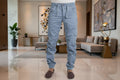Mens Cuffed Jogger Combat Style Jeans