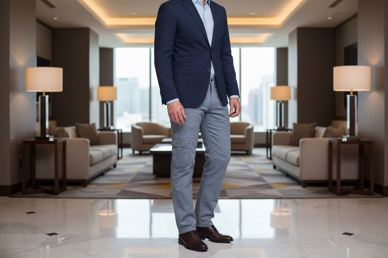 Mens Cuffed Jogger Combat Style Jeans