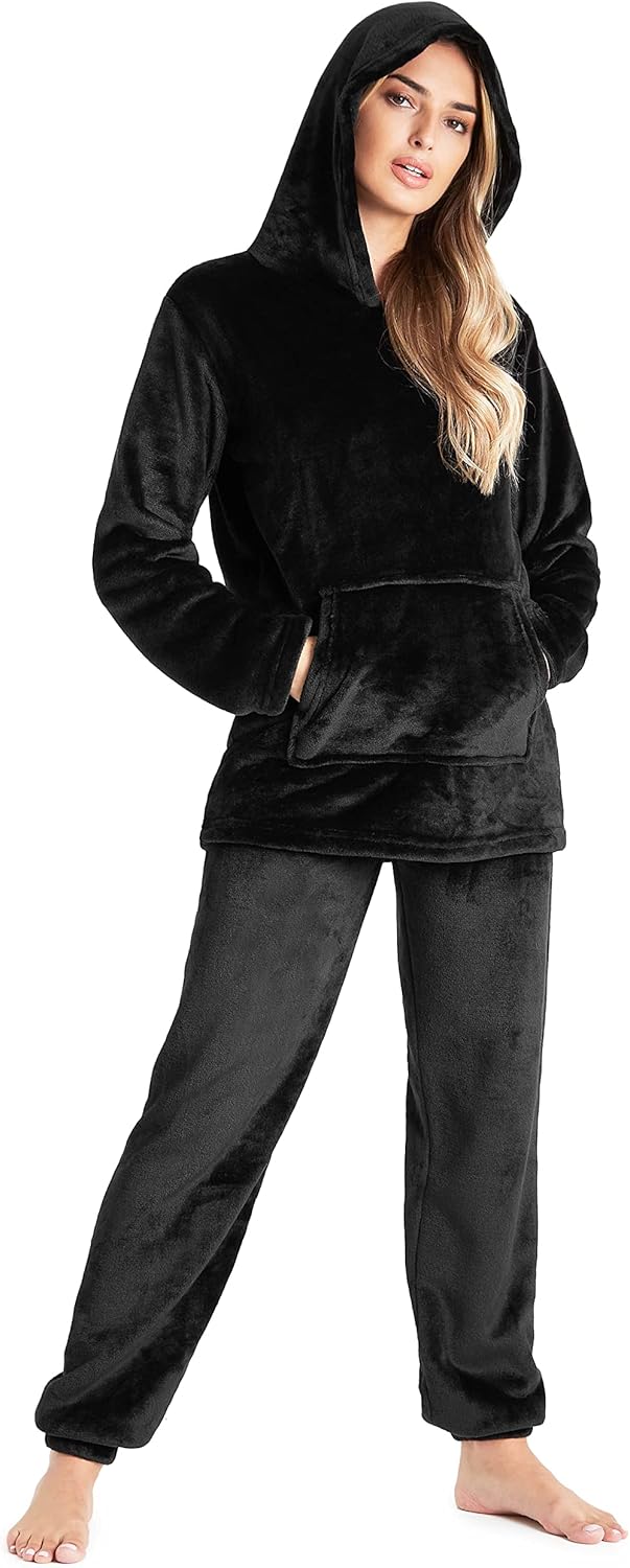 Womens Fleece Hooded Loungewear