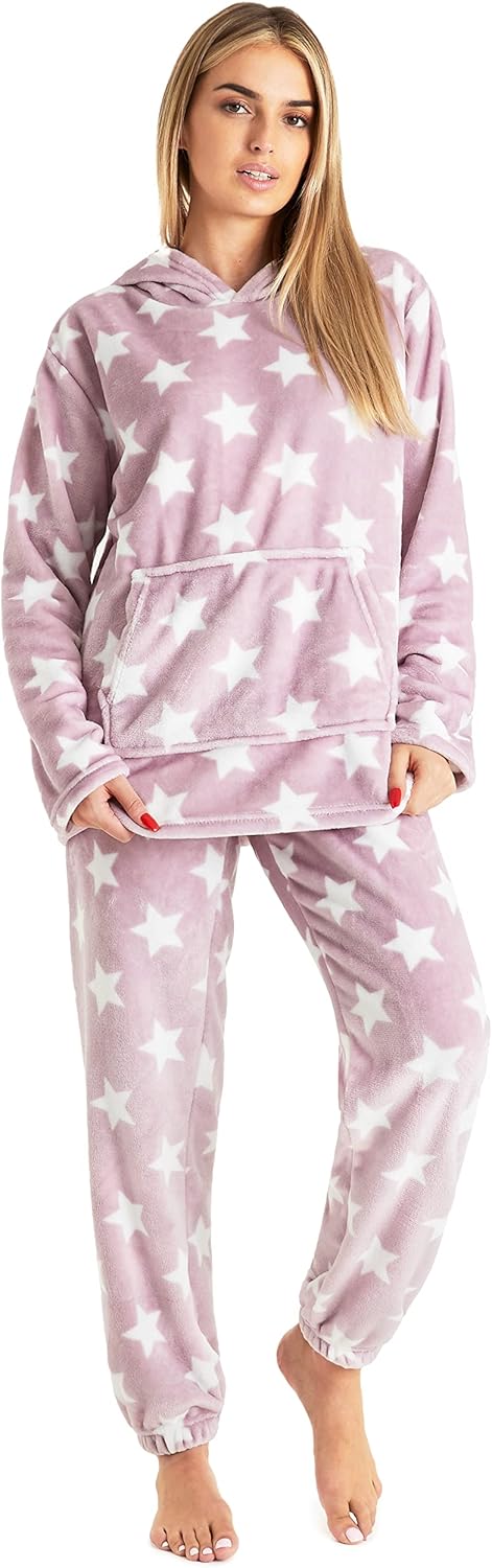 Womens Fleece Hooded Loungewear