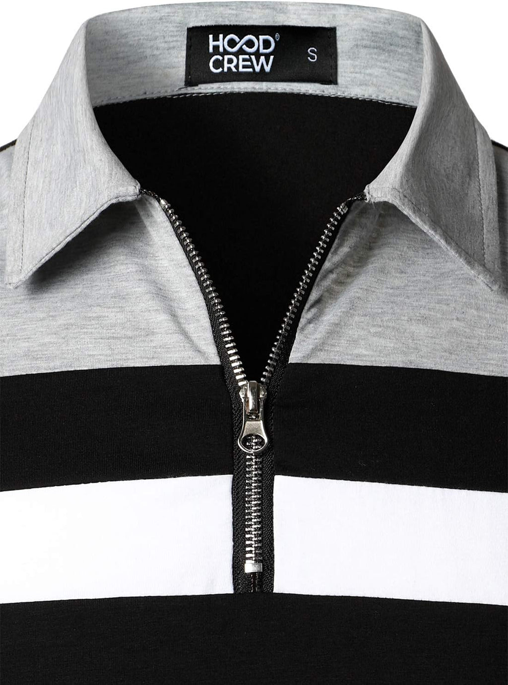 Long Sleeve Polo Shirts Patchwork Cotton