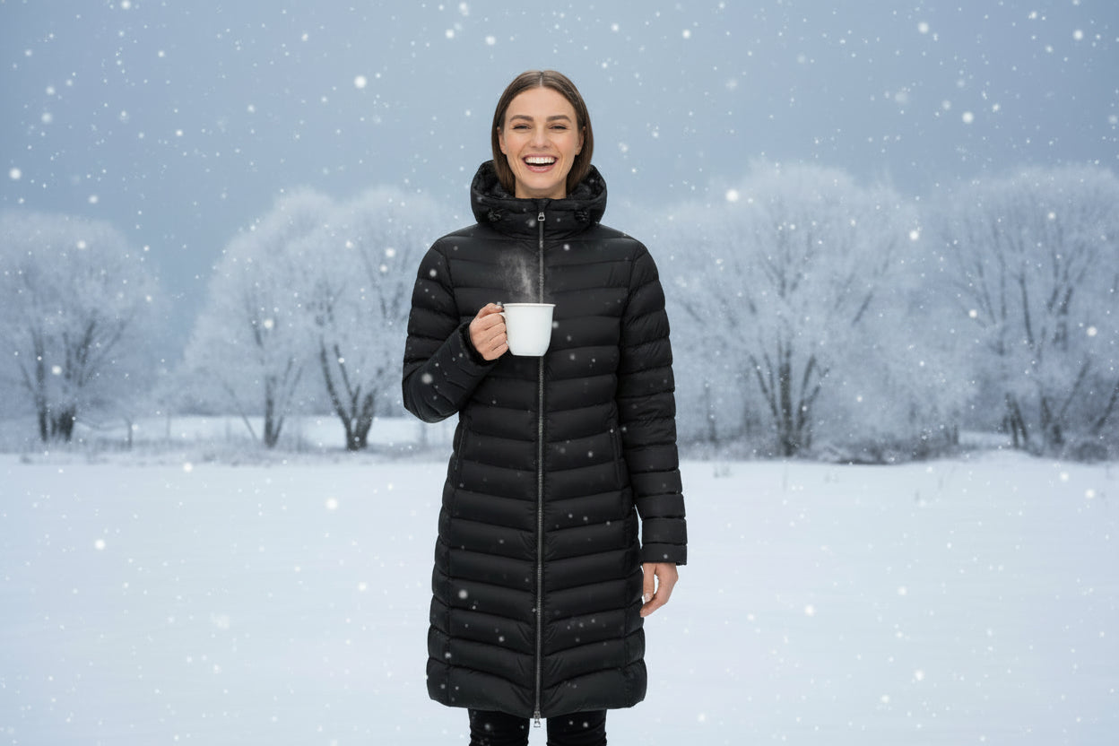 Women'S Jacket Dorro - COLDHEAT Technology, Padded, Stitched Baffles, Welted Zip Pocket, Chin Guard, Flat Cuffs, Inner Front Storm Flap, Toggle Adjuster, Grown on Hood