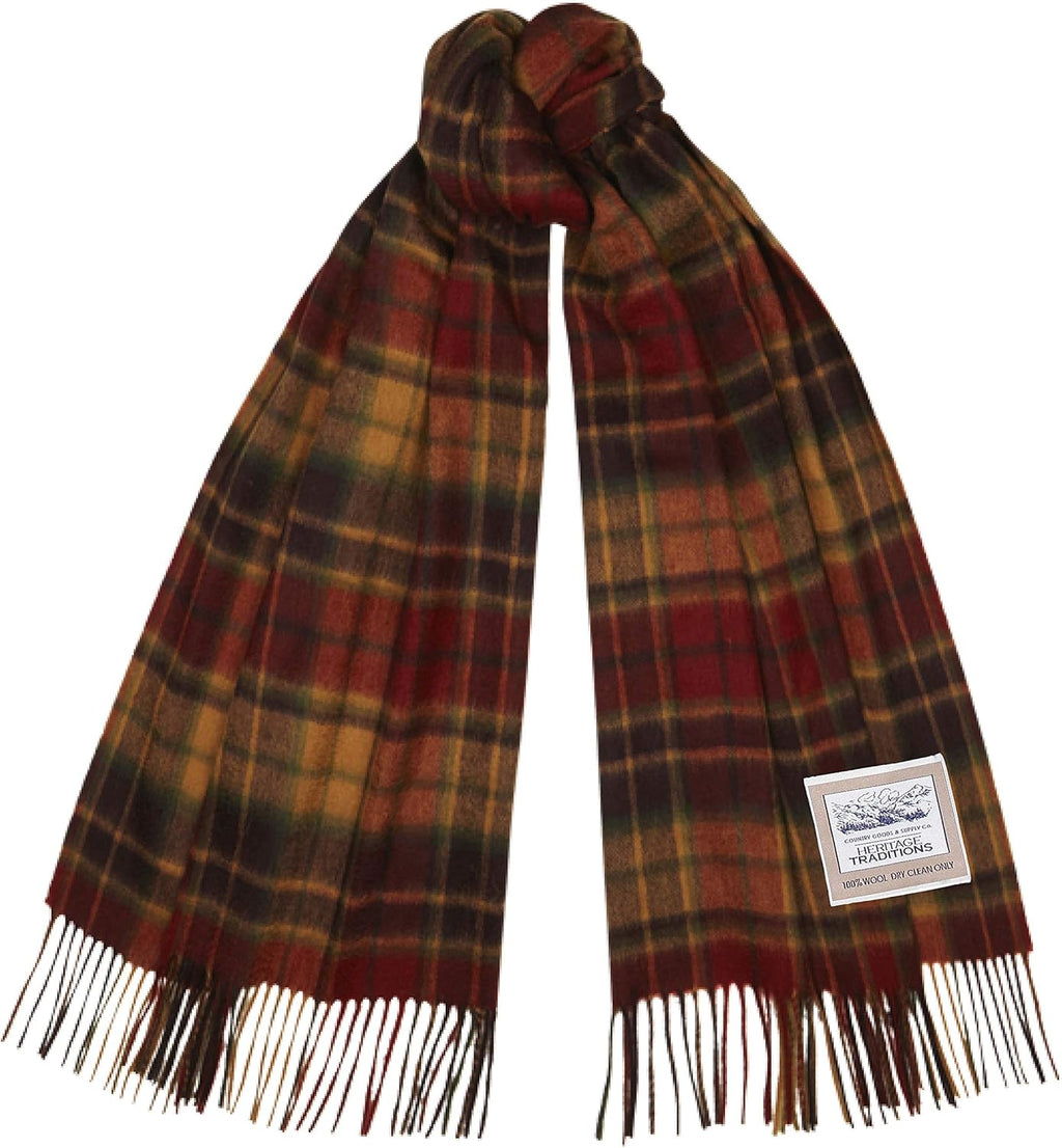 100% Pure Wool Tartan Scarves Shawls and Wraps