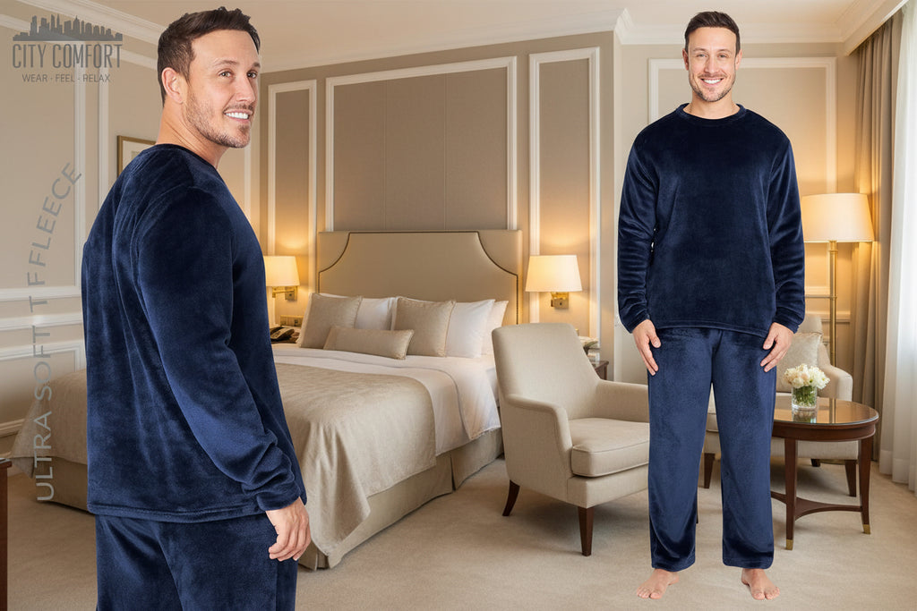 Mens Fleece Pyjamas Loungewear