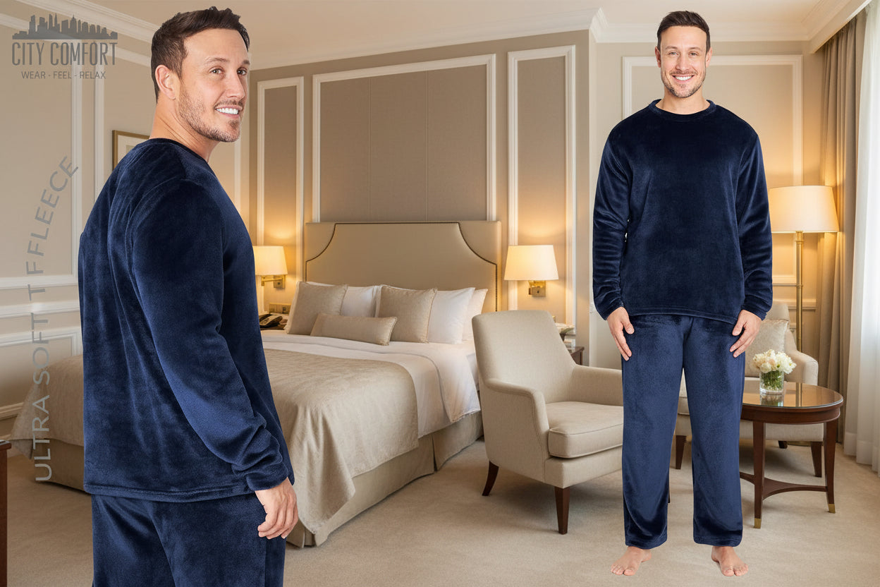 Mens Fleece Pyjamas Loungewear