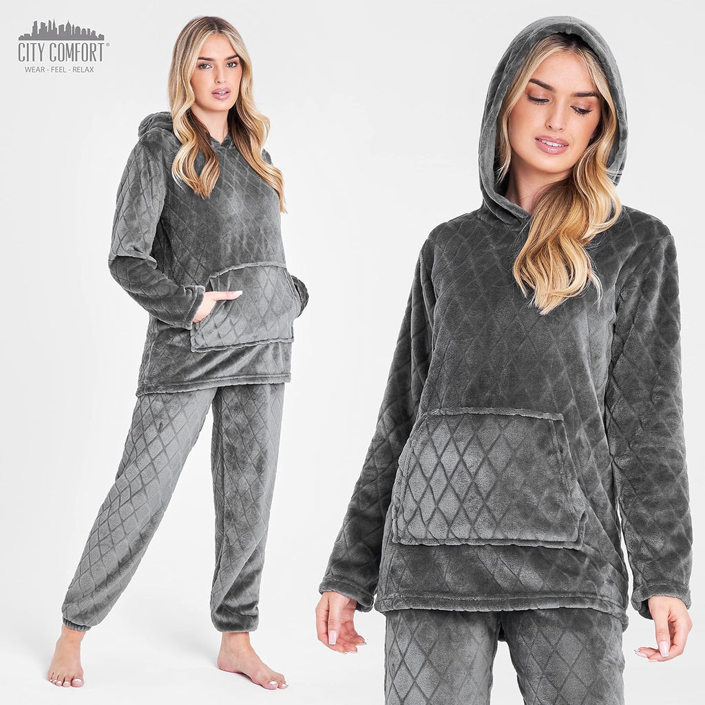 Womens Fleece Hooded Loungewear
