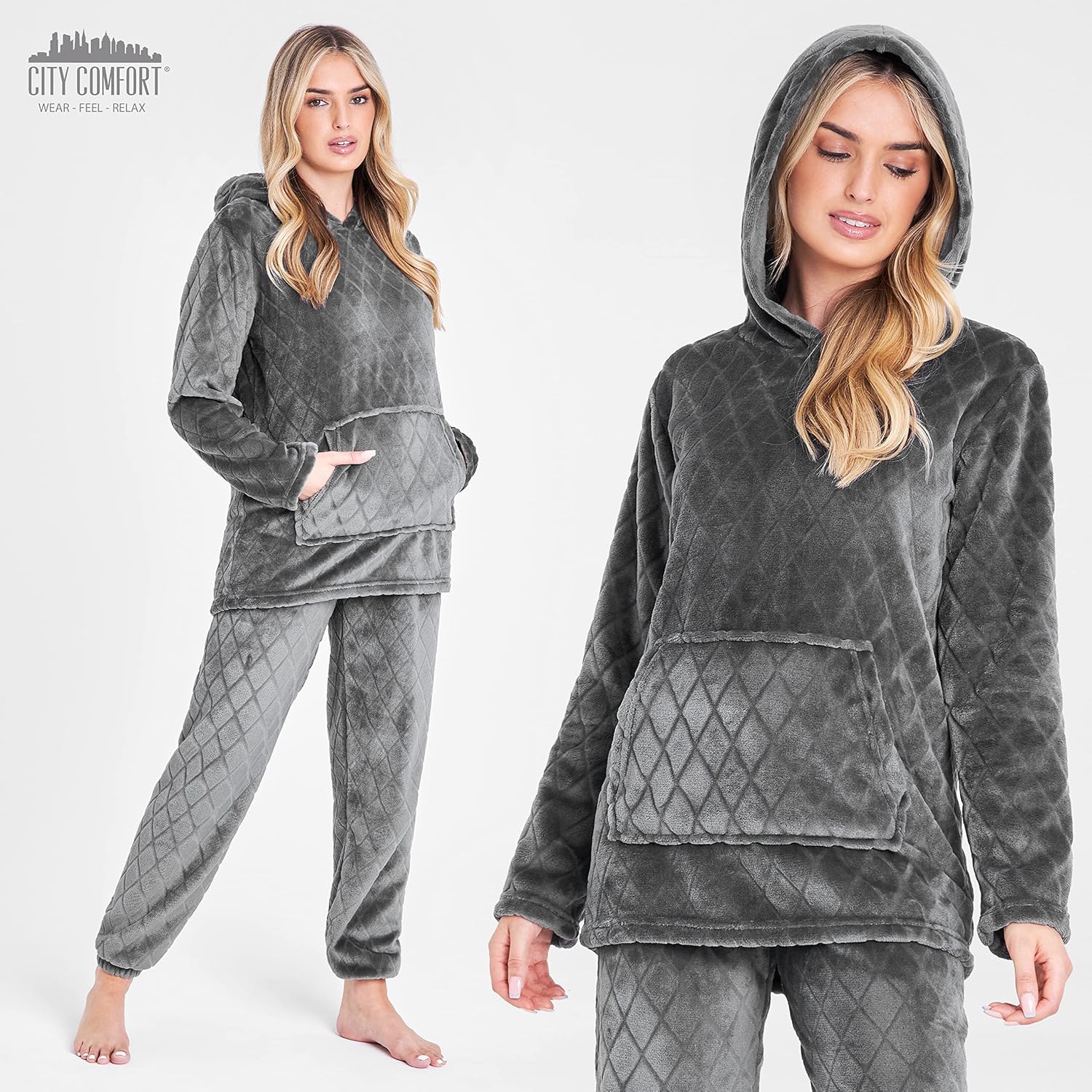 Womens Fleece Hooded Loungewear