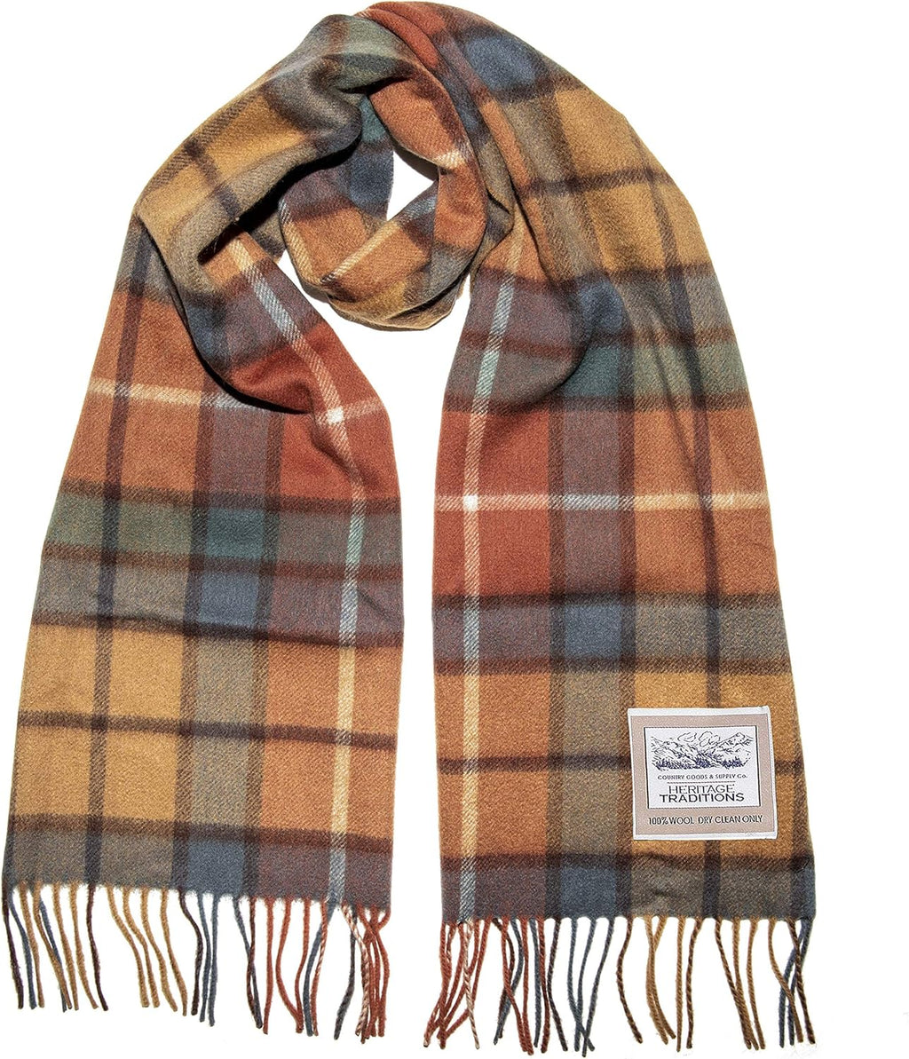 100% Pure Wool Tartan Scarves Shawls and Wraps